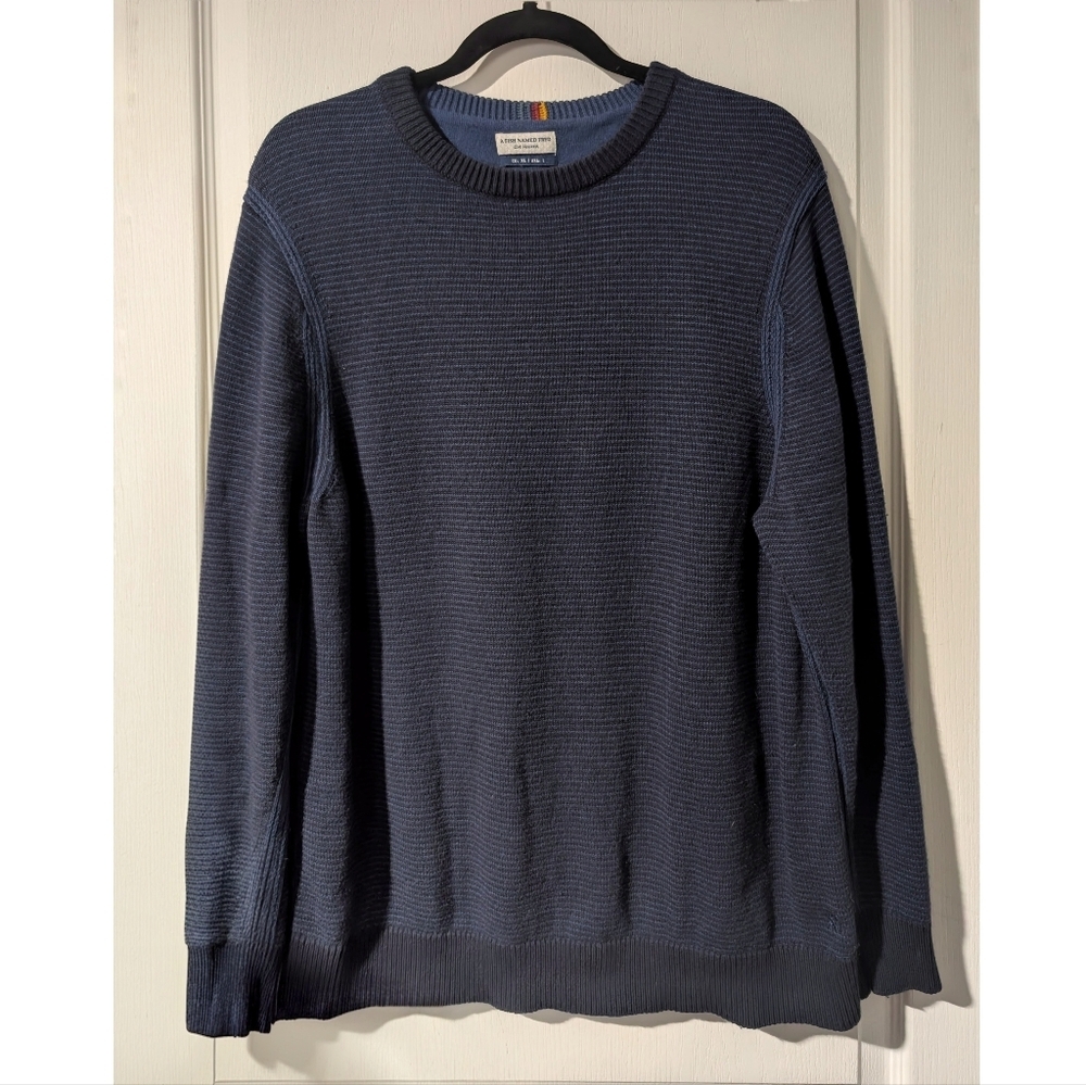 A Fish Named Fred | Blue Textured Cotton-Wool Sweater